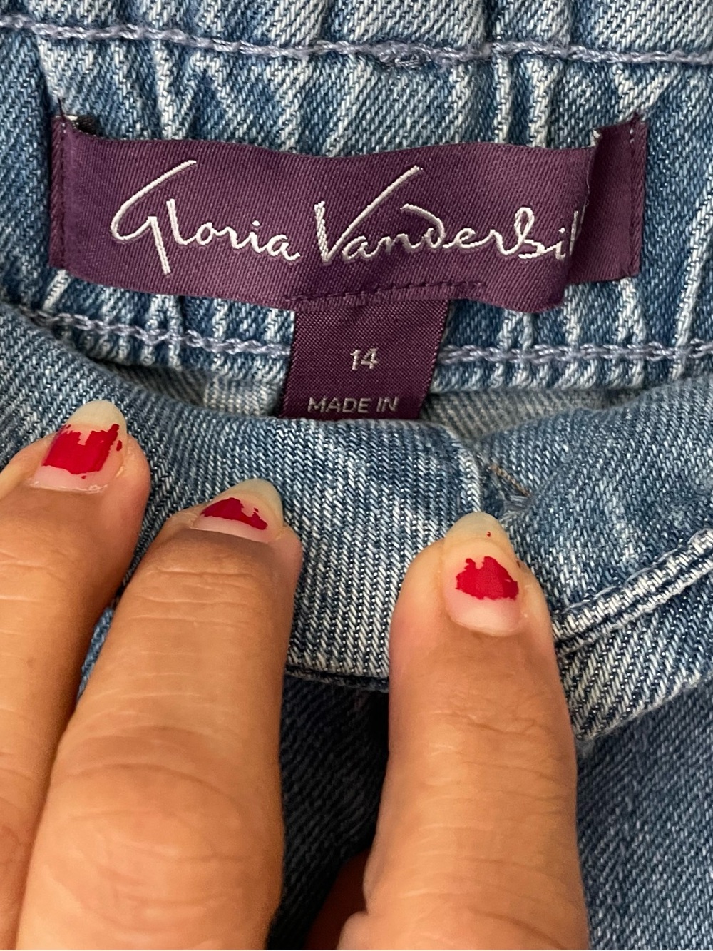 Gloria Vanderbilt Pleated Wide Leg Denim Jean size 14 - Picture 3 of 4